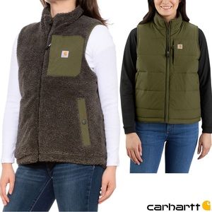 CARHARTT Montana Reversible Relaxed Fit Fleece Insulated Utility Vest Women's XL